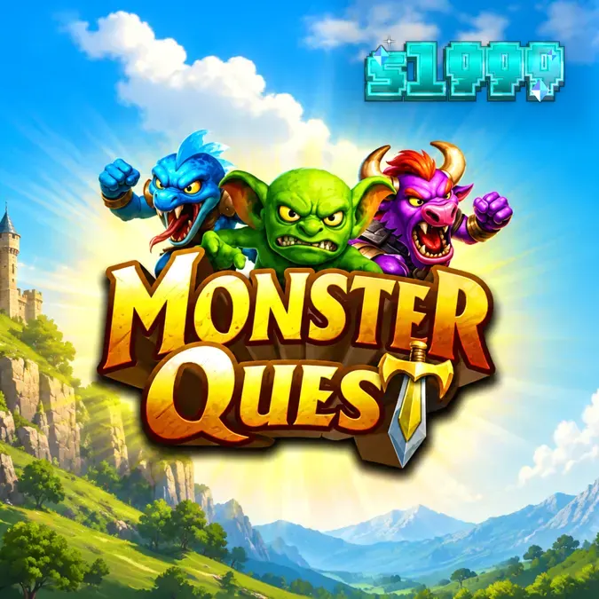 Pemandangan visual slot Monster Quest dengan tema fantasi abad pertengahan